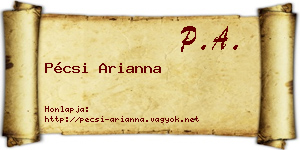 Pécsi Arianna névjegykártya